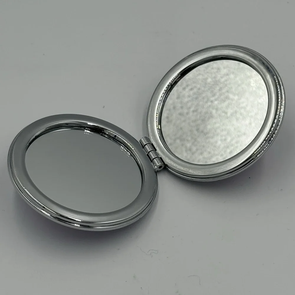 Purple Glittery Compact Mirror‎ Reindeer